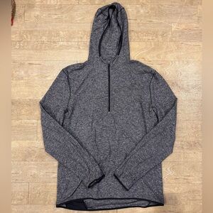 Lululemon Surge Warm 1/2 Zip Hoodie Sz L In Heathered Black